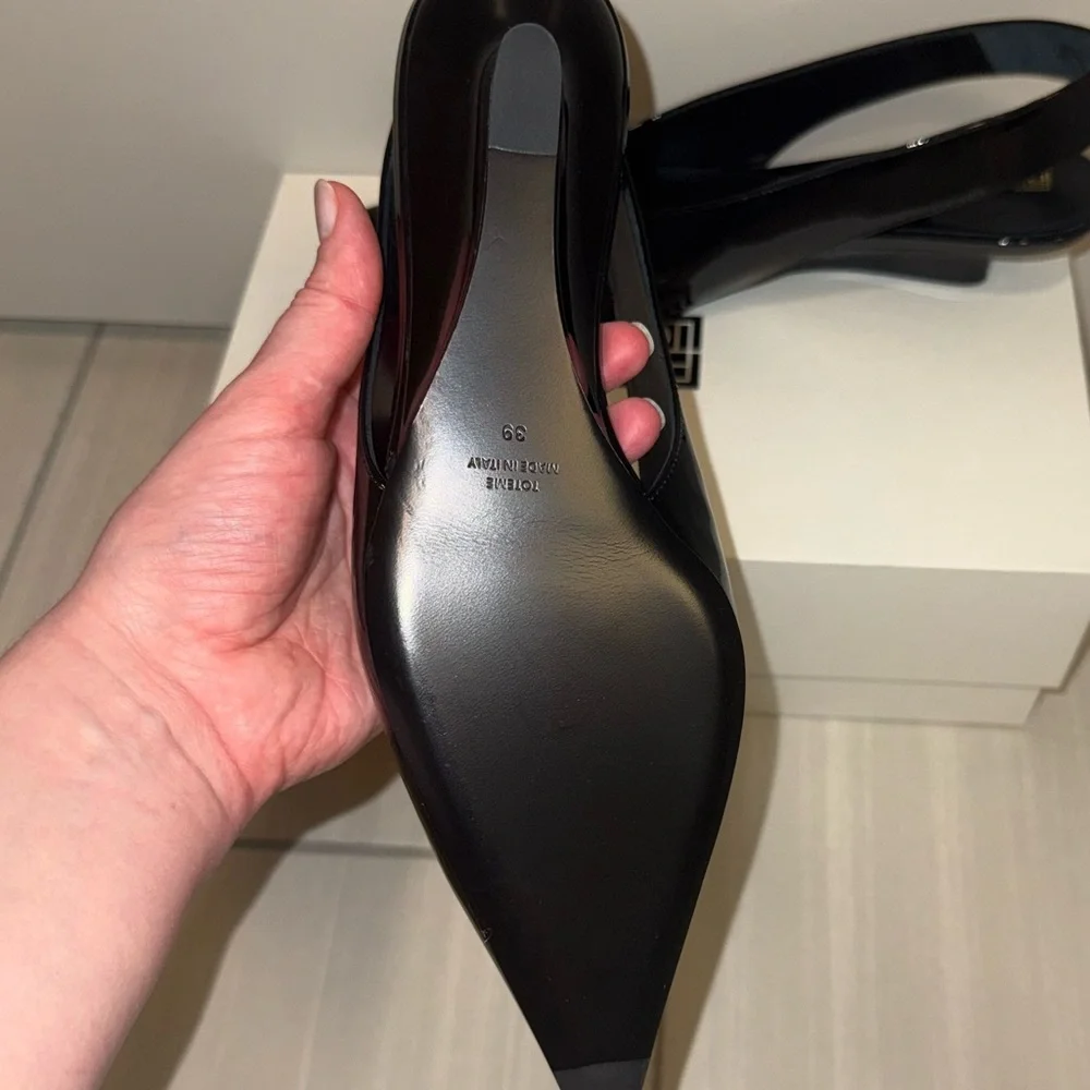 Toteme Wedge Slingback Pumps, 39, Black - Picture 7 of 14